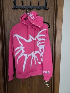 Incarus Womens Bright Pink Graphic Hoodie And Sweatpants Set Med NWOT